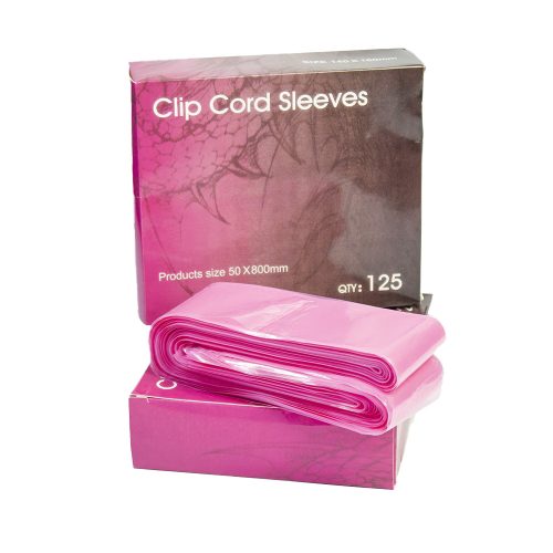 Eldobható kábel védő, clip cord fólia (pink)