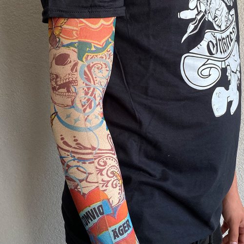 Karra húzható textil tetoválás (Rose & Skull)