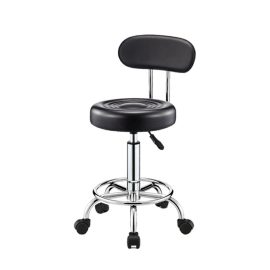 Görgős tetováló szék lábtartóval és háttámlával (fekete)