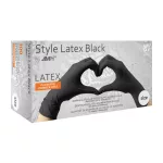 Style latex kesztyű (100db - S) fekete, púdermentes