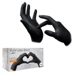 Style latex kesztyű (100db - S) fekete, púdermentes
