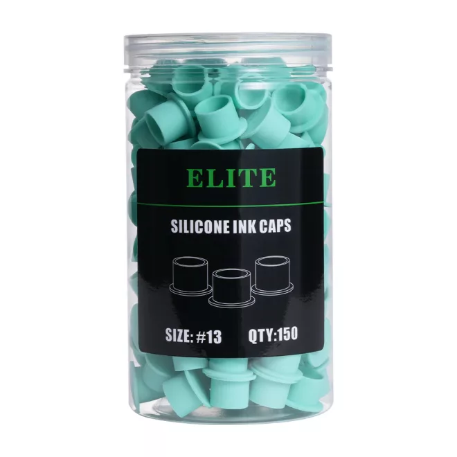 Elite szilikon festéktartó kupak (13 mm - zöld - 150 db)