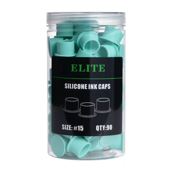 Elite szilikon festéktartó kupak (15 mm - zöld - 90 db)