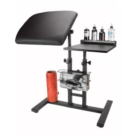 Kartámaszos tetováló eszköztartó, munkaasztal (fekete)