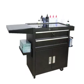   2 fiókos tetováló munkaállomás (hosszított munkalapos, polcos, görgős eszköztartó kocsi)