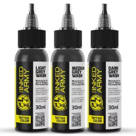 THE INKED ARMY - Tattoo Color - Grey Wash Set (3 x 30 ml)