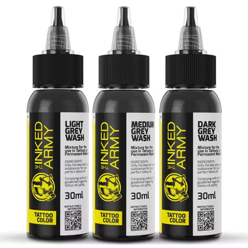 THE INKED ARMY - Tattoo Color - Grey Wash Set (3 x 30 ml)