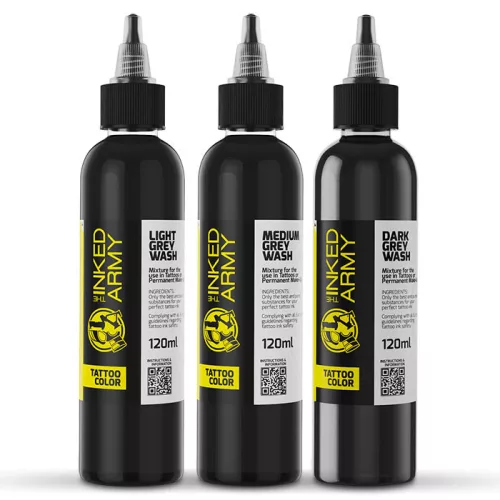 THE INKED ARMY - Tattoo Color - Grey Wash Set (3 x 120 ml)