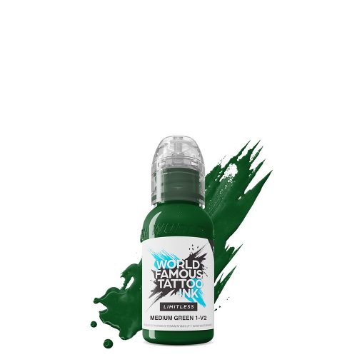 World Famous Tattoo Ink Medium Green 1 v2 (30ml) EU REACH tetováló festék